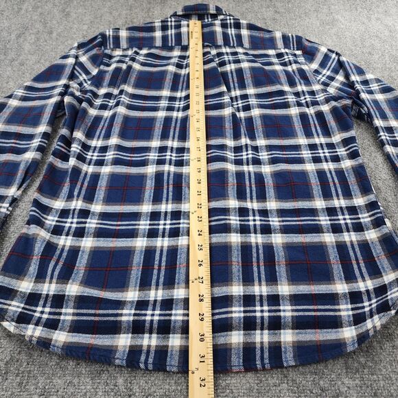 JACHS Shirt Mens Tall Large Blue Plaid Flannel Long Sleeve Hiking Button Up - Picture 7 of 16